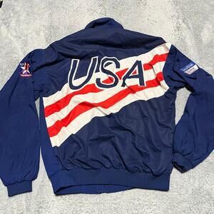 Team USA Speedskating Jacket Adult XL Red Blue Flag VO Max Coat